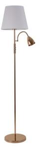 Lampa podłogowa Artemis plus, złota podstawa, biały abażur