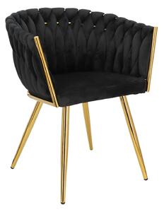 Krzesło Tresse czarne złote nogi