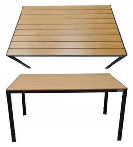 Zestaw mebli ogrodowych balkon stół Allen-ST 150x90W + 6x krzesło KP104-2 czarne