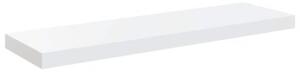 Półki ścienne, 2 szt, wysoki połysk, białe, 80x23,5x3,8 cm, mdf