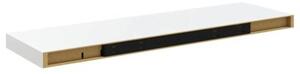 Półki ścienne, 2 szt, wysoki połysk, białe, 80x23,5x3,8 cm, mdf