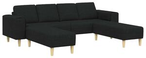 Nowoczesna sofa z ergonomicznymi podÅokietnikami i brÄ zowymi nogami w kolorze czarnym