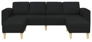 Nowoczesna sofa z ergonomicznymi podÅokietnikami i brÄ zowymi nogami w kolorze czarnym