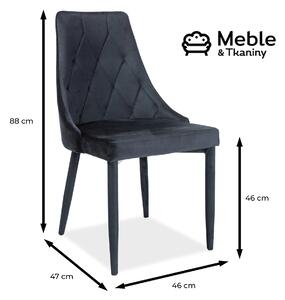 Signal Meble Krzesło Trix Velvet Klasyczny Kuchnia/Jadalnia/Salon/Biuro Czarny Bluvel19