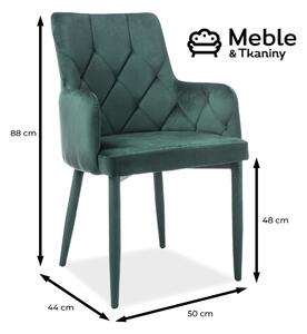 Signal Meble Krzesło Ricardo Velvet Salon/Biuro/Pracownia Nowoczesny Zielony Bluvel78