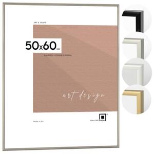Ramka na zdjęcia 50x60 cm aluminiowa srebrna ramka do zdjęć 60x50 cm LUCA®