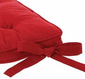 Poduszka na krzesło czerwona z 5 guzikami