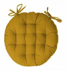 Poduszka na krzesło 38cm okrągła żółta