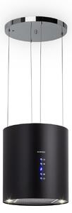 Klarstein Barett, okap kuchenny wyspowy, pochłaniacz, Ø 35 cm, 560 m³/h, LED, filtr węglowy, kolor czarny