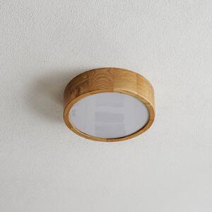 TEMAR LIGHTING Lampa sufitowa Cleo DR275, IP54, Ø 27,5 cm, drewno dębowe, E27