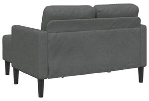 Sofa 2-osobowa z szezlongiem w ksztaÅcie litery l, ciemnoszara, 125 cm, tkanina