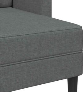 Sofa 2-osobowa z szezlongiem w ksztaÅcie litery l, ciemnoszara, 125 cm, tkanina