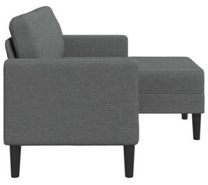 Sofa 2-osobowa z szezlongiem w ksztaÅcie litery l, ciemnoszara, 125 cm, tkanina
