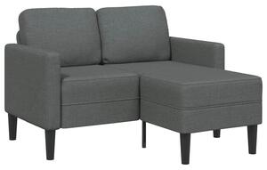 Sofa 2-osobowa z szezlongiem w ksztaÅcie litery l, ciemnoszara, 125 cm, tkanina