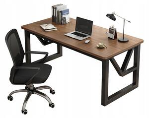Biurko gamingowe nowoczesne komputerowe ciemny buk industrialne loft 120 cm