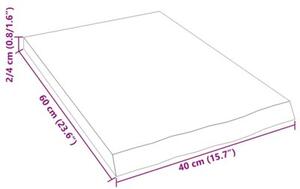 Półka, 40x60x(2-4) cm, surowe lite drewno dębowe