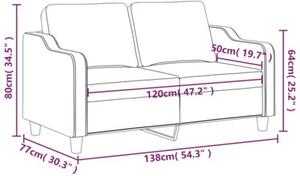 Sofa 2-osobowa, winna czerwieÅ, 120 cm, tapicerowana tkaninÄ