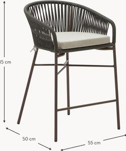 Ogrodowe krzesło barowe Yanet, 2 szt