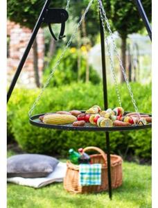 Grill na trójnogu 180 cm COOK KING z kołowrotkiem i rusztem 60 cm ze stali naturalnej