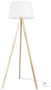 Lampa podłogowa trójnóg naturalny Light Home LH Gaja 1xE27 44cm abażur stożek biały