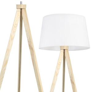 Lampa podłogowa trójnóg naturalny Light Home LH Gaja 1xE27 44cm abażur stożek biały