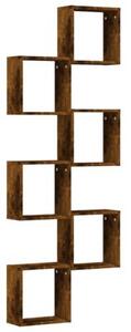 Półki ścienne cube 6 szt. dąb wędzony 30x15x30 cm