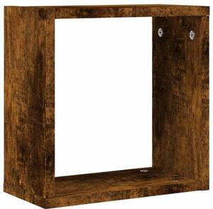 Półki ścienne cube 6 szt. dąb wędzony 30x15x30 cm