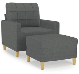 Fotel z podnÃ³Å¼kiem, ciemnoszary, 60 cm, obity tkaninÄ