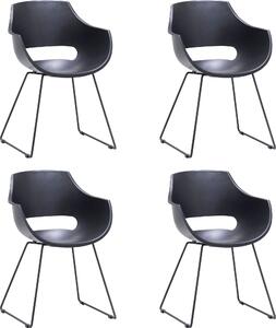 Nowoczesne czarne krzesła (4 szt.) z tworzywa sztucznego