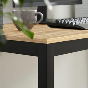 Zestaw Stół TESSA 120cm x 60cm - dąb sonoma / czarne nogi + 4 krzesła WAT czarne / nogi czarne