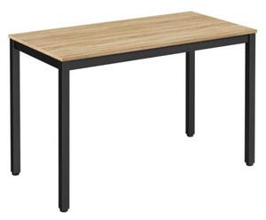 Zestaw Stół TESSA 120cm x 60cm - dąb sonoma / czarne nogi + 4 krzesła WAT czarne / nogi czarne