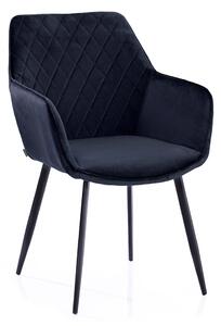 Ciemnoniebieskie aksamitne krzesło do jadalni VIALLI