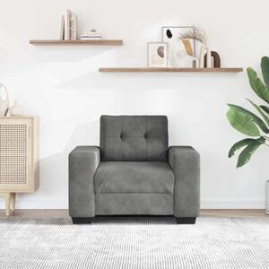 Sofa fotel ciemnoszary 100x78x80 cm aksamit