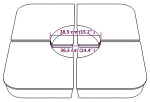 Podstawa do parasola, 4-cz., 100 kg, pp