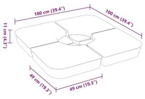 Podstawa do parasola, 4-cz., 100 kg, pp
