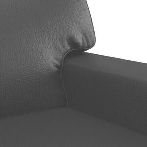 Sofa, 2-osobowa czarna, 120 cm, sztuczna skÃ³ra