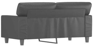 Sofa, 2-osobowa czarna, 120 cm, sztuczna skÃ³ra