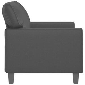 Sofa, 2-osobowa czarna, 120 cm, sztuczna skÃ³ra