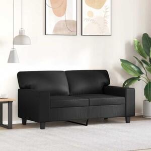 Sofa, 2-osobowa czarna, 120 cm, sztuczna skÃ³ra