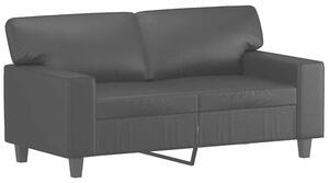 Sofa, 2-osobowa czarna, 120 cm, sztuczna skÃ³ra