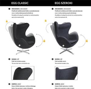 King Home Fotel Egg Classic Salon/Biuro/Pracownia Nowoczesny/Minimalistyczny Popielaty 18
