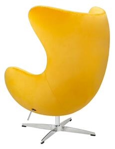 King Home Fotel Egg Classic Velvet Salon/Biuro/Pracownia Nowoczesny/Minimalistyczny Żółty
