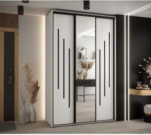 Szafa przesuwna wysoka Davos 9 160, gł. 60 cm biały + biały + czarny