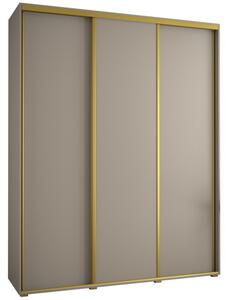 Szafa przesuwna wysoka Dakota 1 200, gł. 45 cm kaszmir + kaszmir + złoty