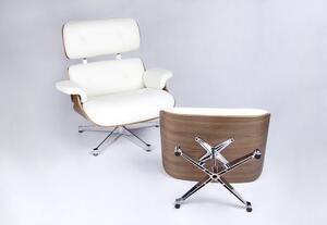 King Home Fotel Lounge Va Premium Z Podnóżkiem Salon/Biuro/Pracownia Klasyczny/Minimalistyczny Brązowy/Biały