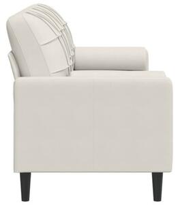Sofa 3-osobowa z poduszkami, kremowa, 180 cm, aksamit