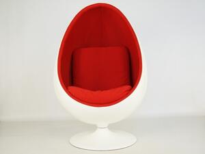 King Home Fotel Ovalia Salon Nowoczesny/Minimalistyczny Biały/Czerwony