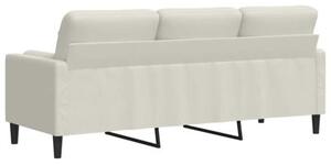Sofa 3-osobowa z poduszkami, kremowa, 180 cm, aksamit