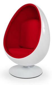 King Home Fotel Ovalia Salon Nowoczesny/Minimalistyczny Biały/Czerwony