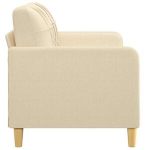 Sofa, 2-osobowa kremowa, 140 cm, tapicerowana tkaninÄ